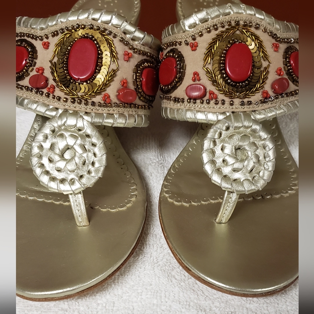 Jack Rodgers Moraccon Kitten Heeled Sandals - NW box $175
